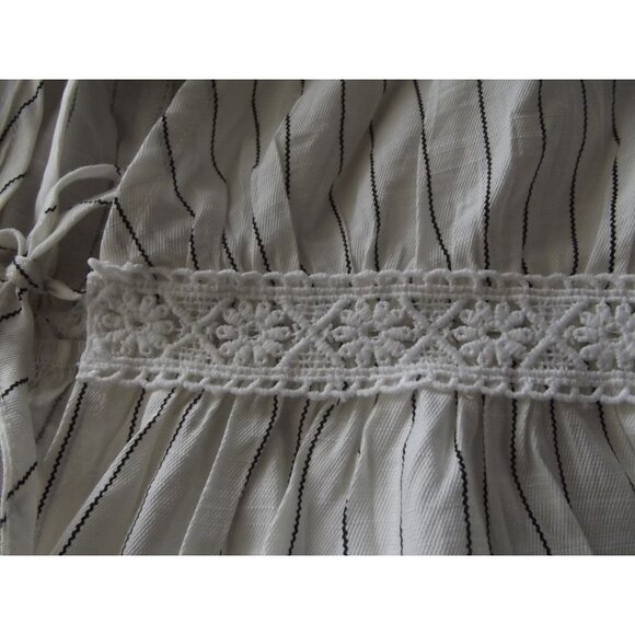 Baileys Blossoms Cardigan Womens XS/S white black striped Duster Kimono Coverup - Picture 8 of 12